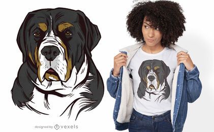 Design de t-shirt para cães da maior montanha suíça