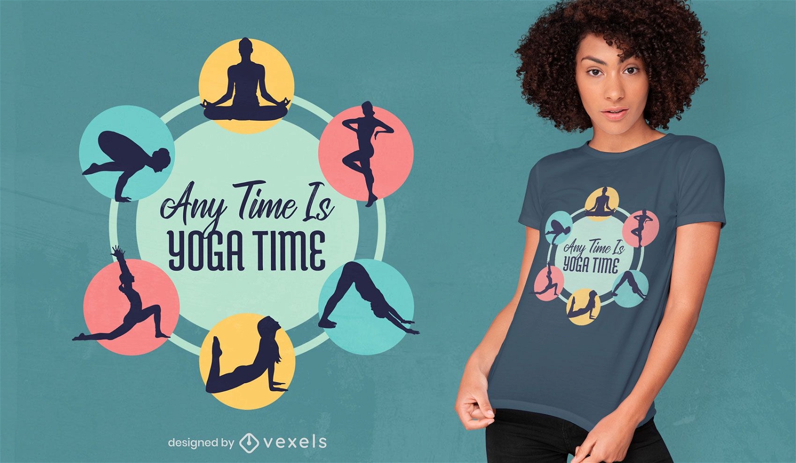 Diseño de camiseta Any time yoga time.