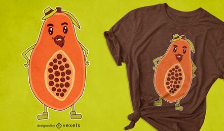 Papaya Cartoon T-Shirt Design
