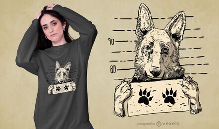 German Shepherd dog mugshot t-shirt design