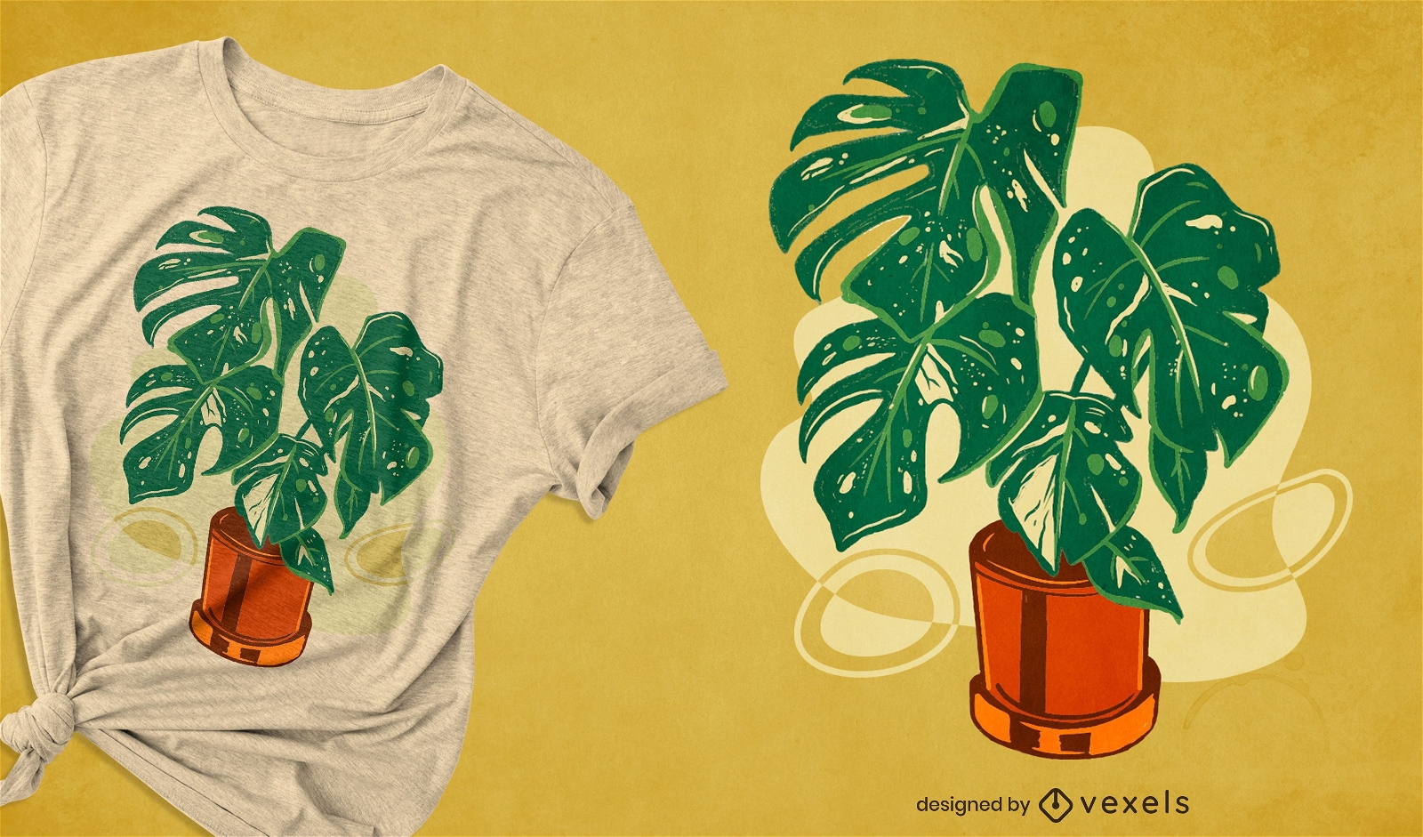 Design de camiseta com planta de casa Monstera