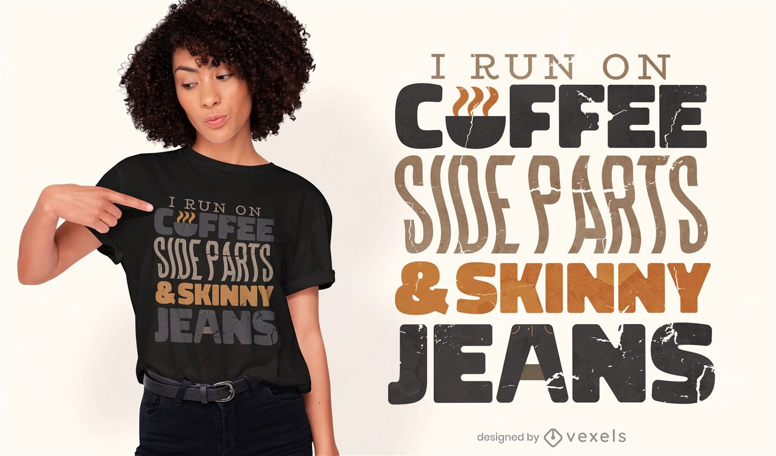 Ich laufe auf Kaffee Zitat T-Shirt Design