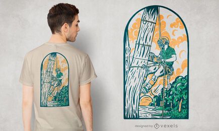 Diseño de camiseta de arbolista