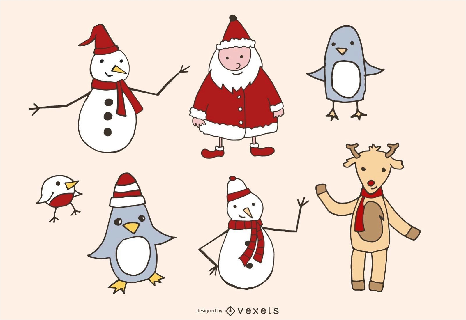 Christmas Themed Sketchy Vector Graphics Pack