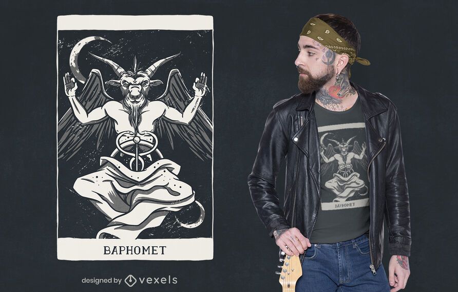 Baphomet demon card t-shirt design Baphomet demon card t-shirt design