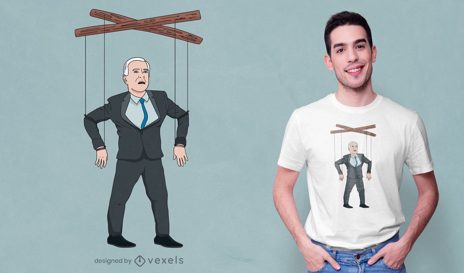 Confused Biden puppet t-shirt design