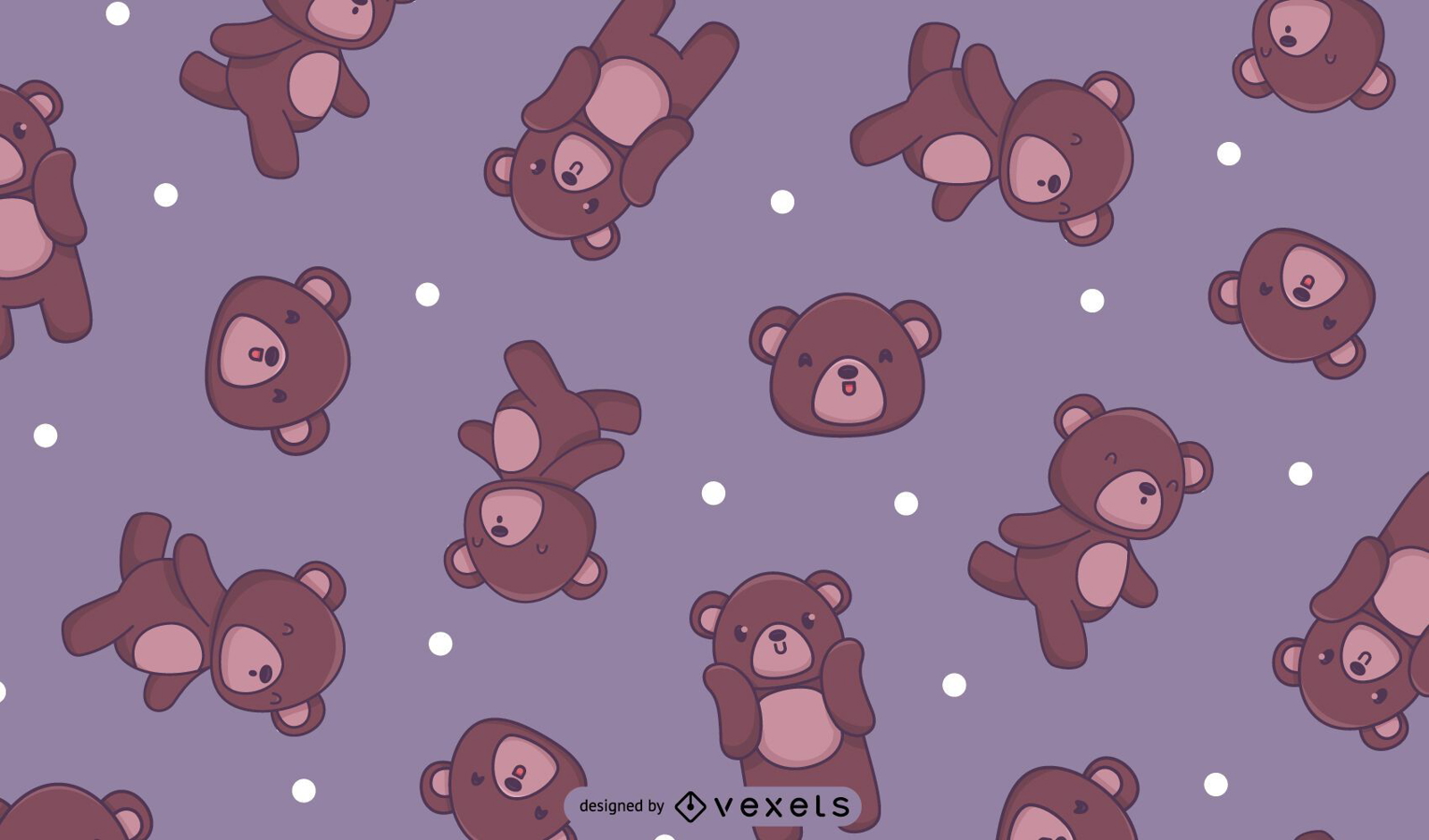 Teddy bears seamless pattern