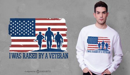 Diseño de camiseta de cita de hijo veterano