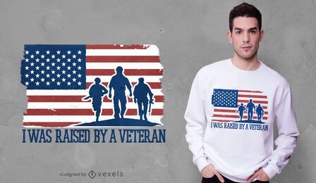 Projeto de t-shirt de citação de filho veterano
