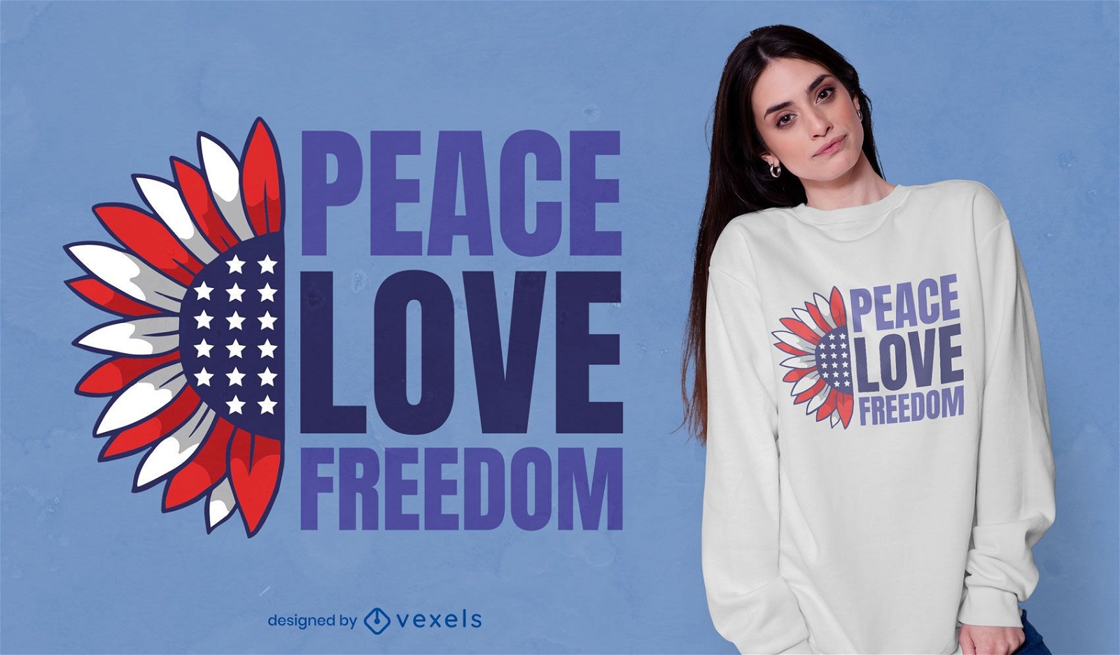Design de t-shirt das citações da liberdade dos Estados Unidos
