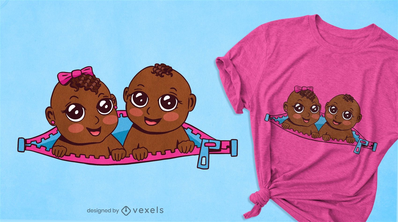 Baby twins t-shirt design