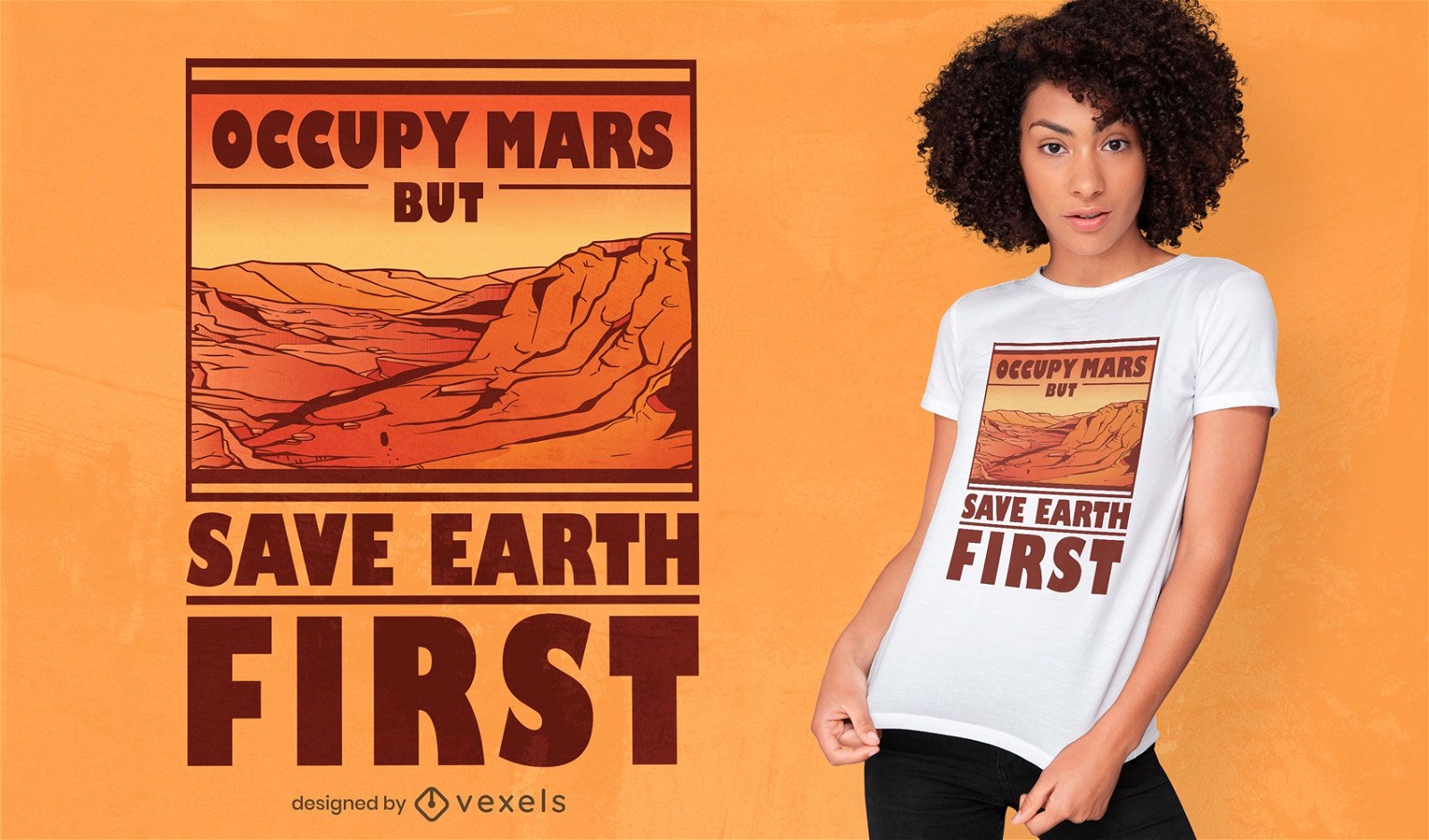 Besetzen Sie Mars zitieren T-Shirt Design