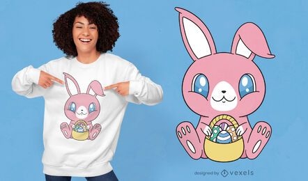 Lindo diseño de camiseta de conejo de pascua