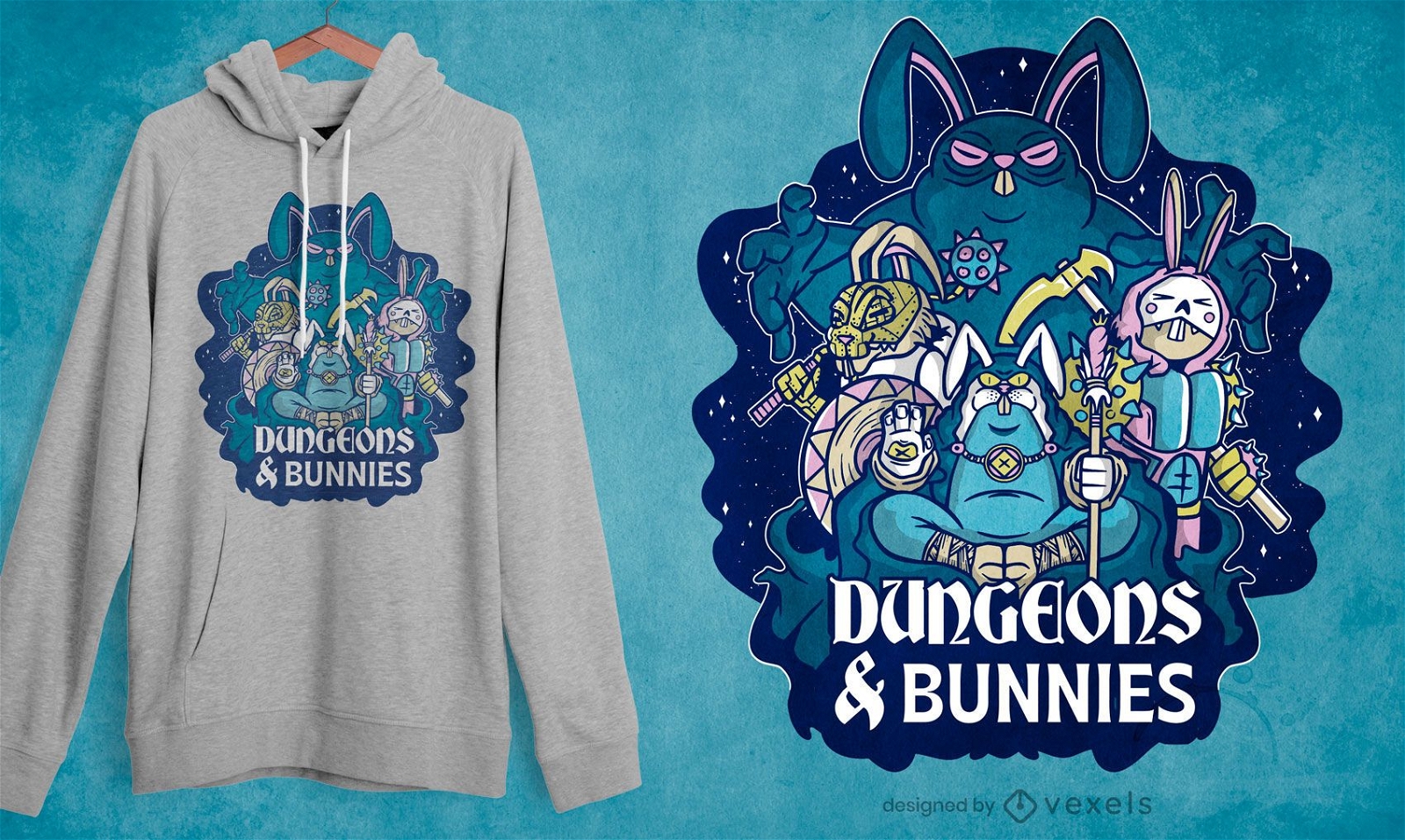 Dungeons und Hasen T-Shirt Design
