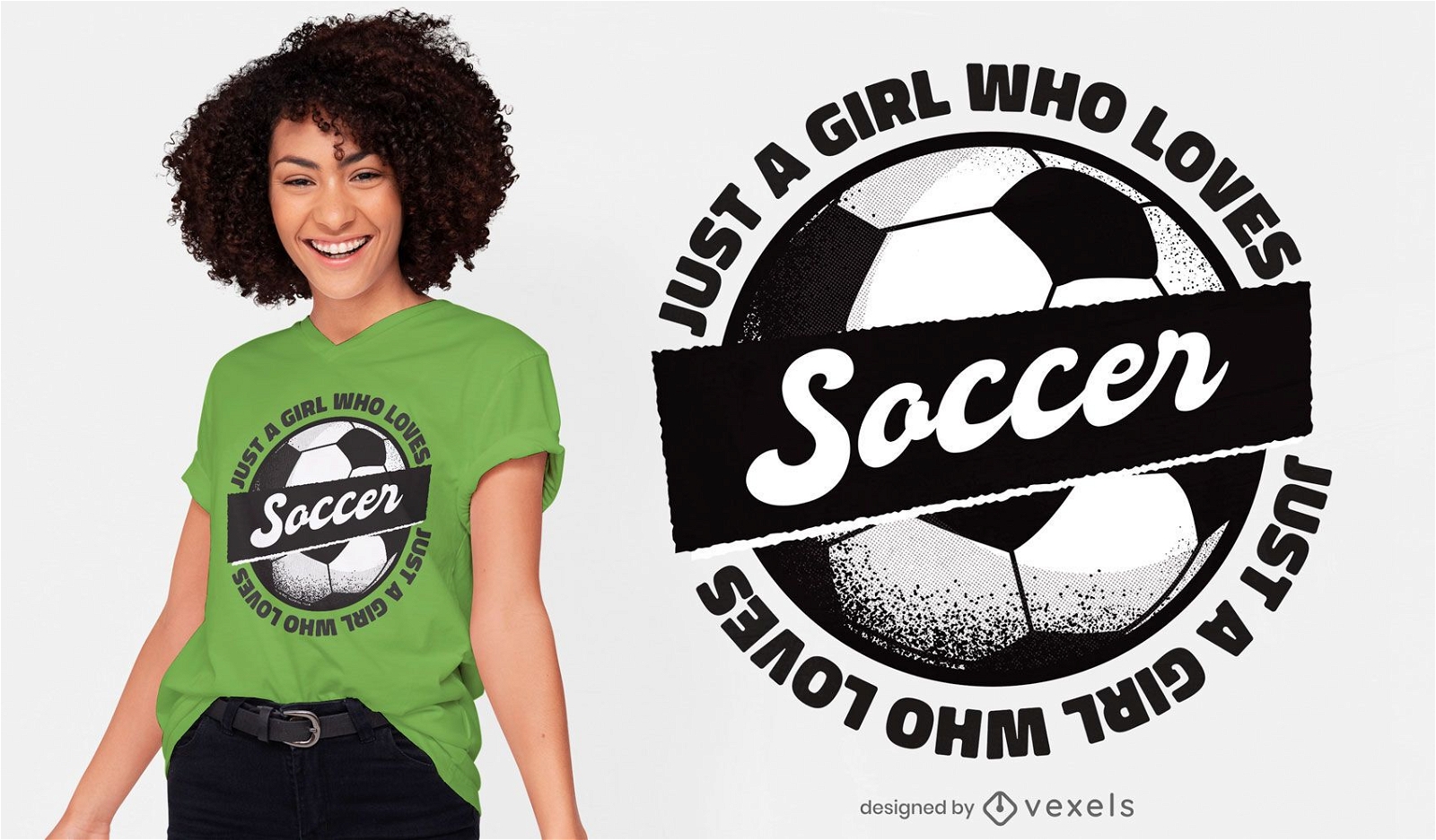 Design de camiseta para garota de futebol