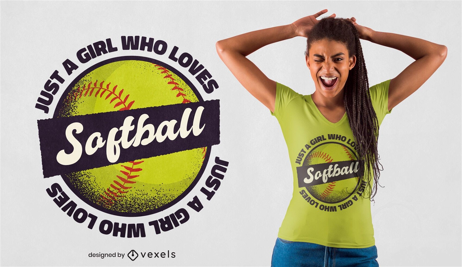 Design de camiseta feminina de softball