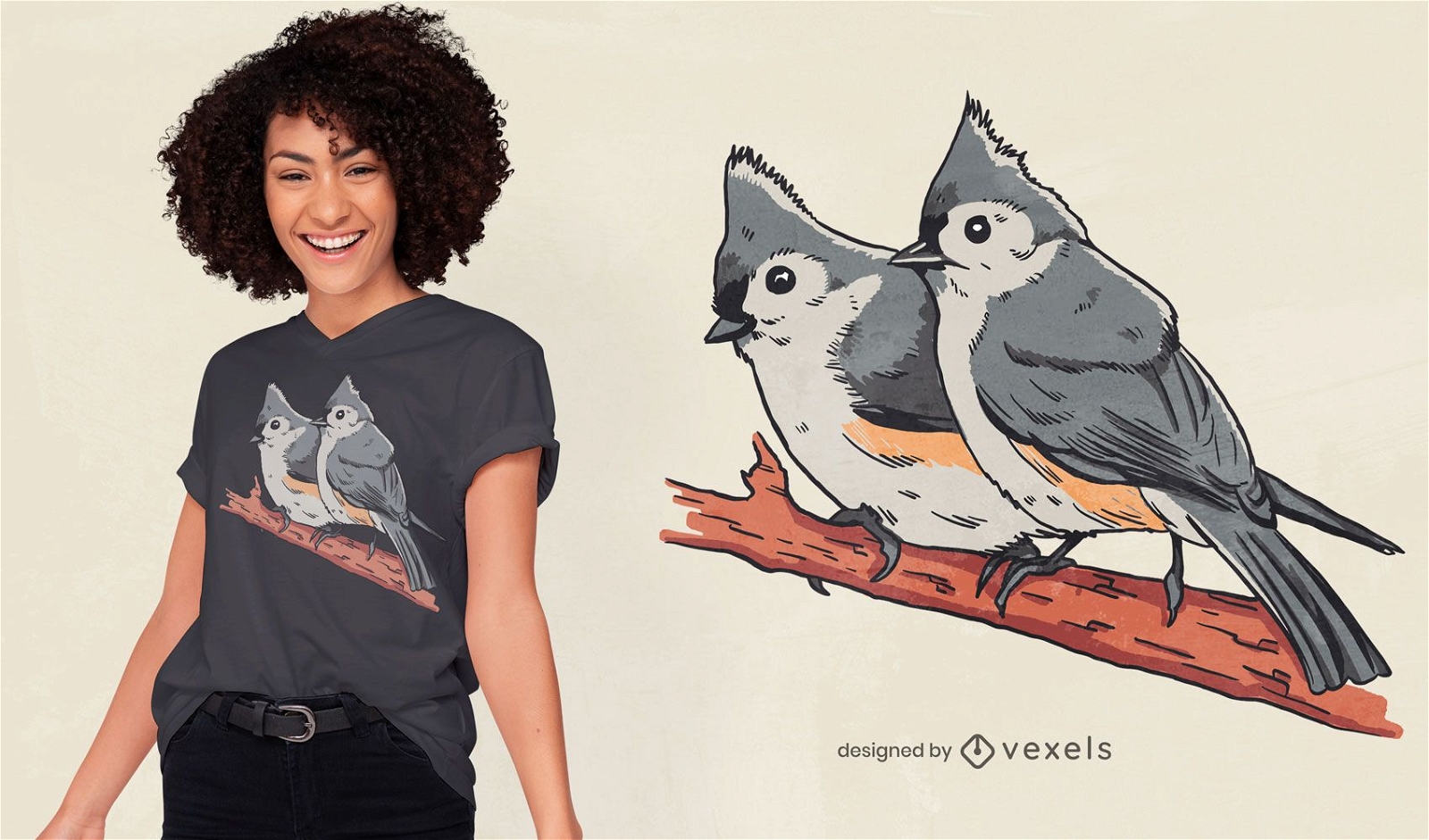 Birds on tree t-shirt design