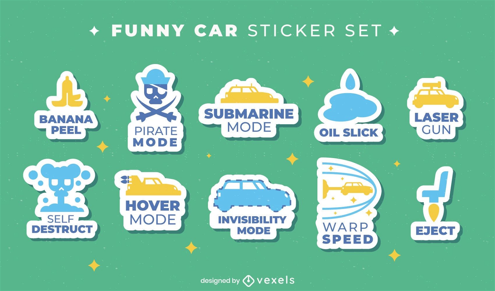 Conjunto de iconos de etiqueta de transporte de coche
