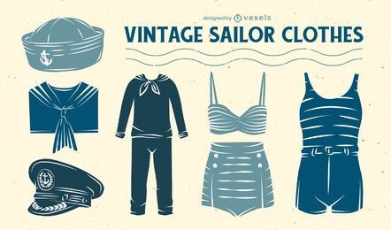 Sailor Uniform Kleidung Vintage Style Set