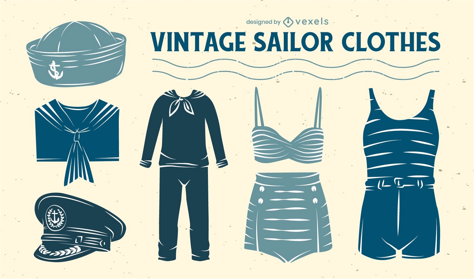 Conjunto de roupas de uniforme de marinheiro estilo vintage