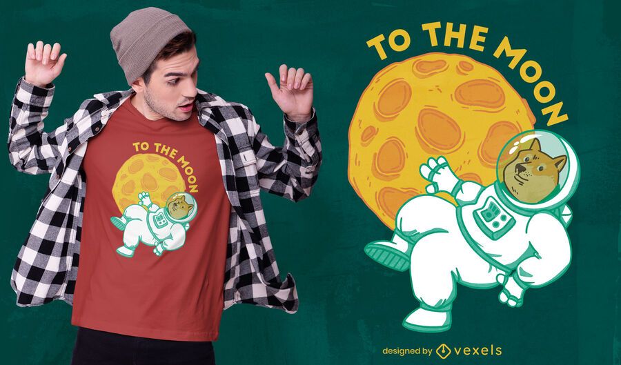 Diseño de camiseta Dogecoin Moon Diseño de camiseta Dogecoin Moon