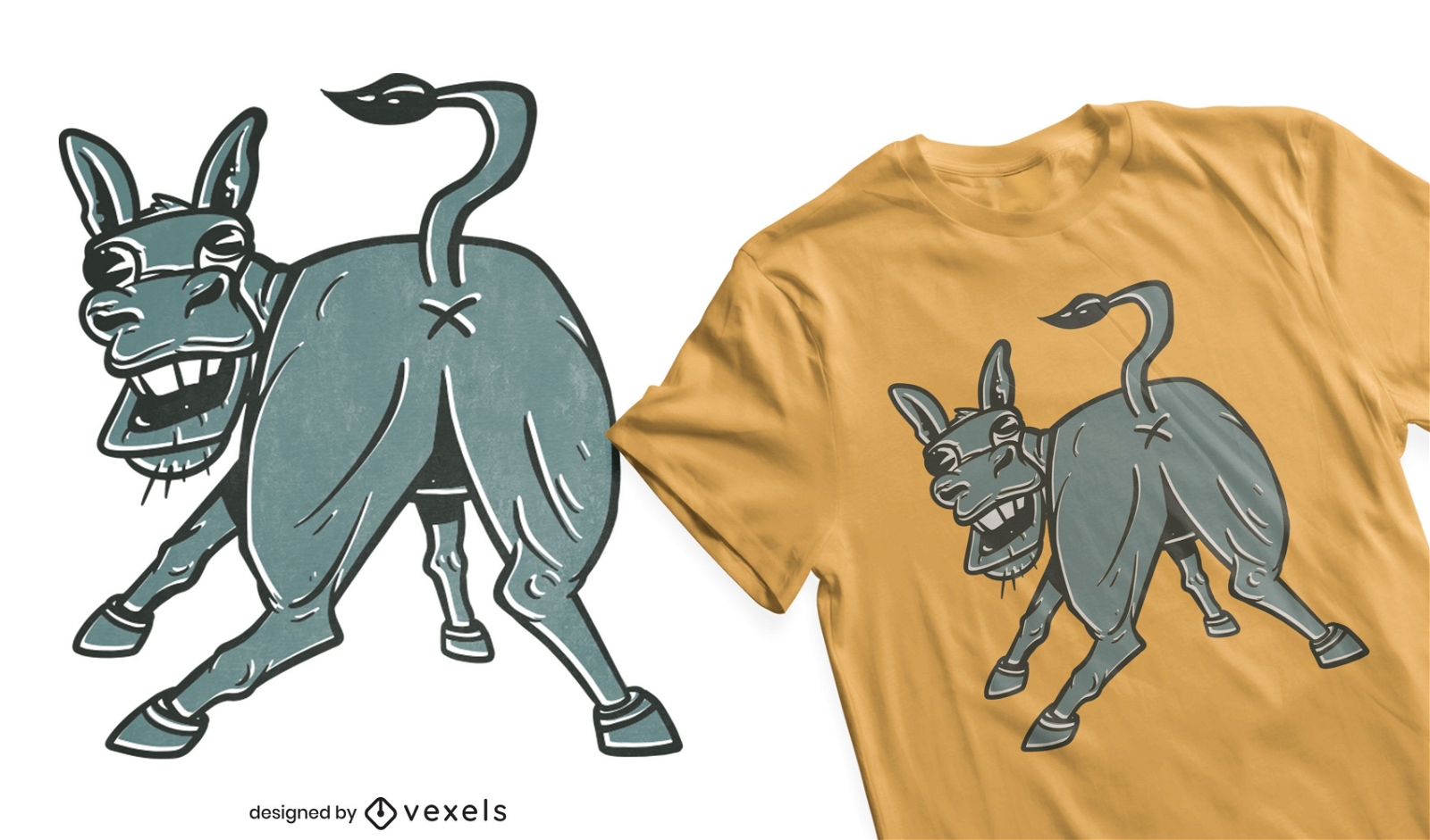 Diseño de camiseta de burro divertido