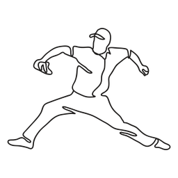 Continuous One Line Baseball Pitcher Going To Throw The Ball Royalty Free  SVG, Cliparts, Vectors, and Stock Illustration. Image 122284160.