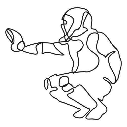 Baseball player line drawing (pitcher / catcher - Stock Illustration  [77922916] - PIXTA