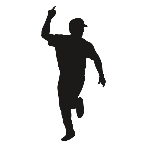 Running baseball player silhouette PNG Design
