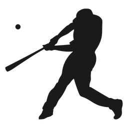 Batting baseball player silhouette
