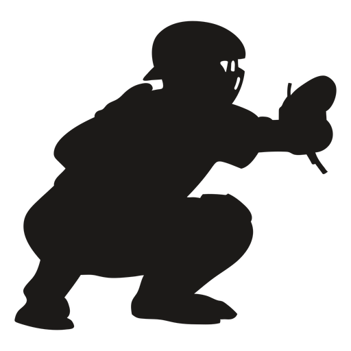 Catcher sitting silhouette PNG Design
