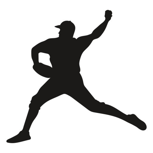 Baseball pitcher side silhouette PNG Design