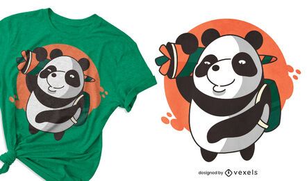 Diseño de camiseta de la escuela panda.