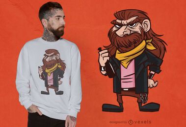 Schwermetall-Cartoon-Typ-T-Shirt-Design