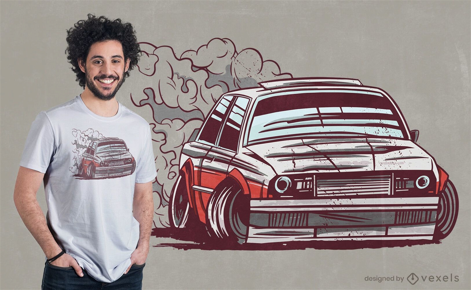 Design de camiseta de drifting de automobilismo de carro