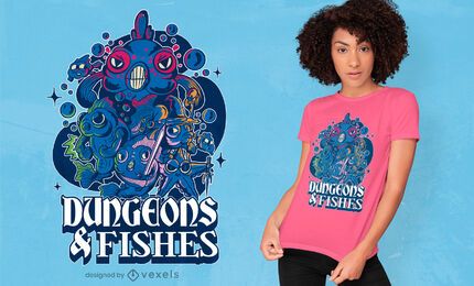 Dungeons and fishes t-shirt design