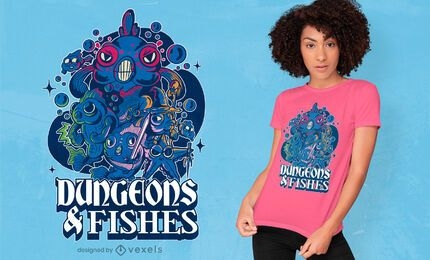 Dungeons und Fische T-Shirt Design