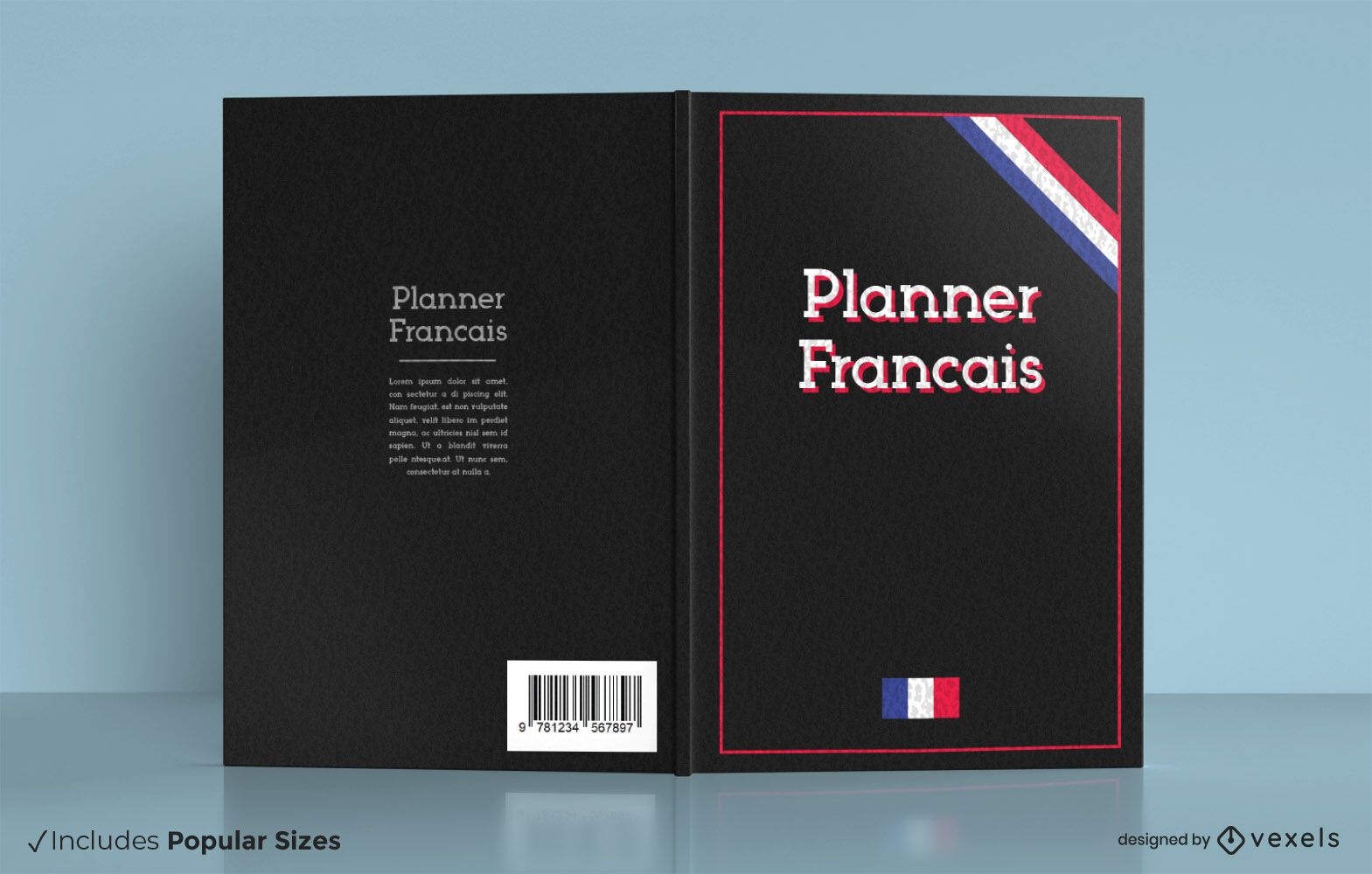 Diseño de portada de libro de planificador francés