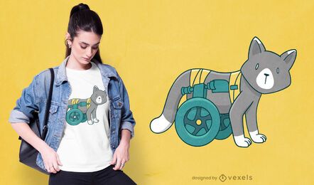 Design de t-shirt de gato com deficiência