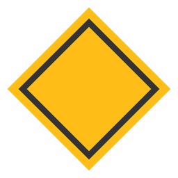 Square yellow traffic sign flat Transparent PNG