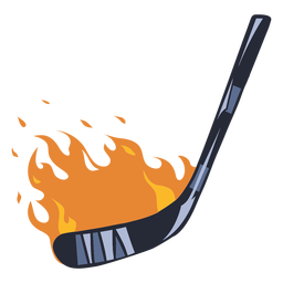 Hockey stick on fire illustration Transparent PNG