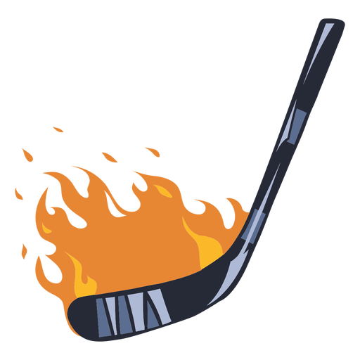 Hockey stick on fire illustration PNG Design