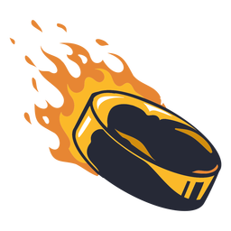 Hockey puck in flames illustration Transparent PNG