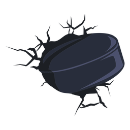 Ice hockey puck crashed into wall illustration Transparent PNG
