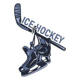 Ice hockey skates and stick badge illustration PNG Design Transparent PNG