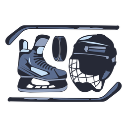Hockey Elemente Farbe - 14 PNG-Design