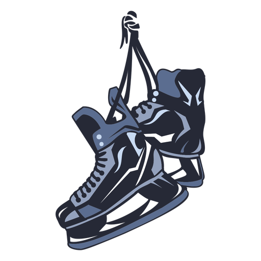 Ice hockey pair of skates illustration PNG Design