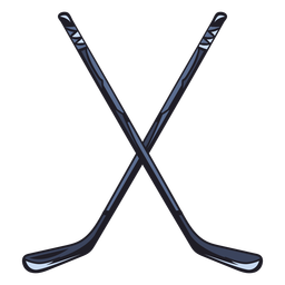 crossed hockey sticks blue