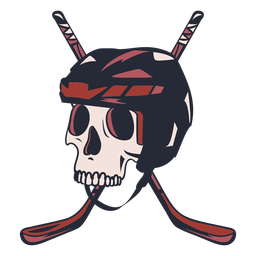 Skull with hockey helmet and sticks illustration Transparent PNG