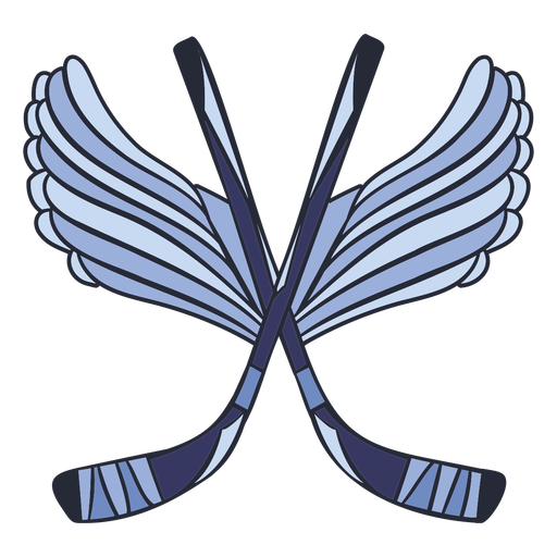 Ice hockey sticks with wings illustration
